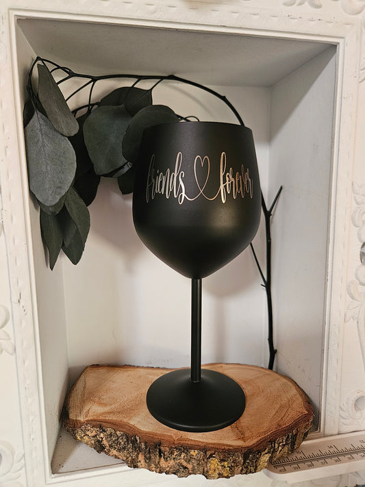 Edelstahl-Weinglas mit Gravur, Wunschtext, Wunschmotiv