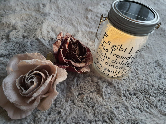 Personalisierte Solar Grablaterne Lasergravur oder beplottet