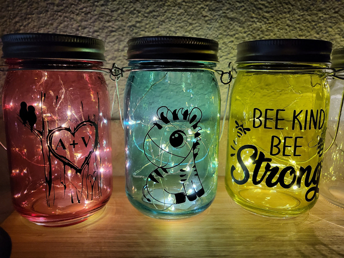 Bunte Solarlampe Nachtlicht personalisiert für Kinder, Freunde, Liebende, Valentinstag, Geschenk, Dekoration, Garten, Kinderzimmer