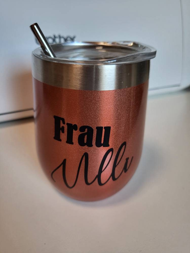 Personalisierter Edelstahl Kaffebecher, Weinbecher und Thermobecher in rosegold