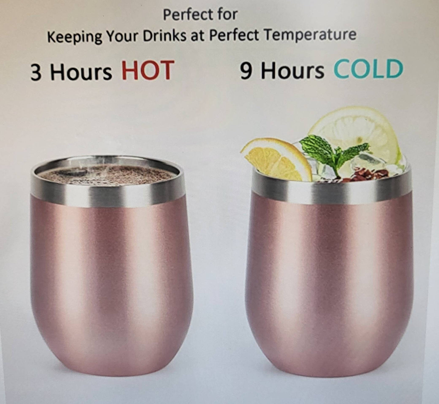 Personalisierter Edelstahl Kaffebecher, Weinbecher und Thermobecher in rosegold