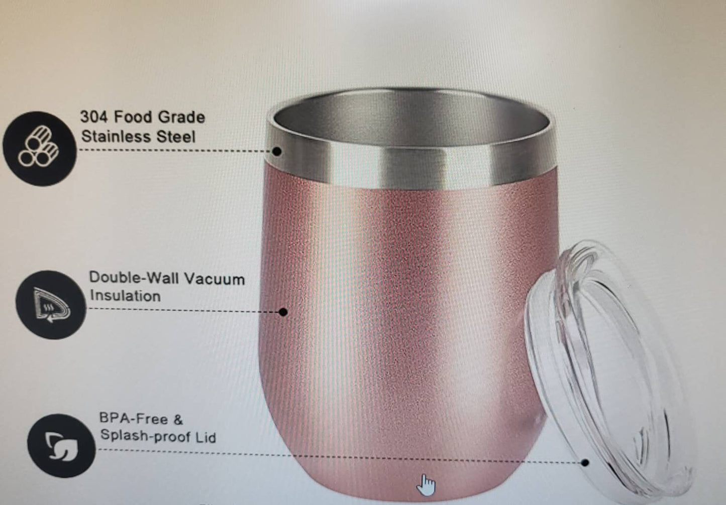 Personalisierter Edelstahl Kaffebecher, Weinbecher und Thermobecher in rosegold