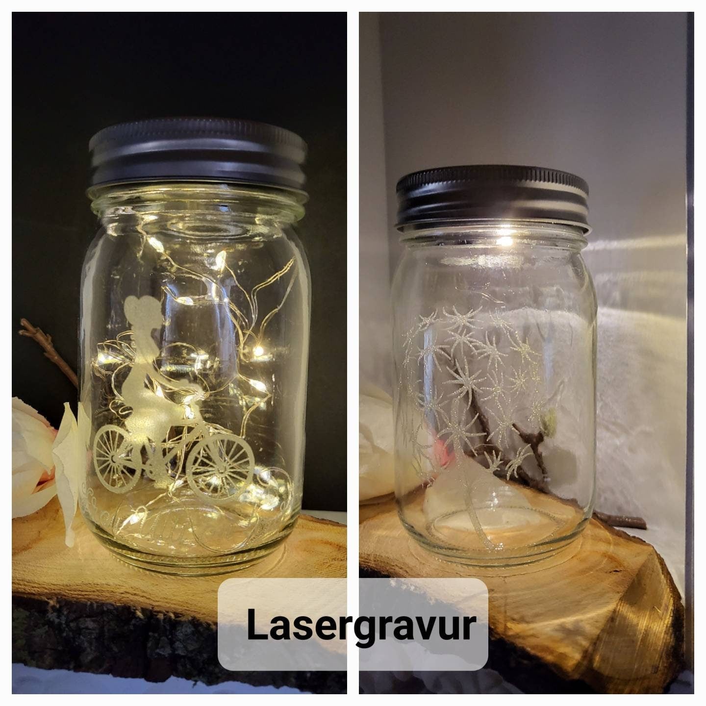 Personalisierte Solar Grablaterne Lasergravur oder beplottet
