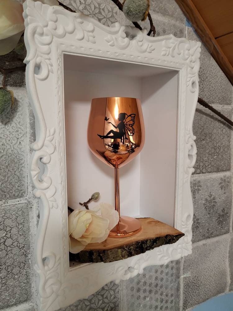 Personalisiertes, bruchsicheres Weinglas aus Edelstahl in rosegold kupfer mit Wunschtext oder Wunschmotiv