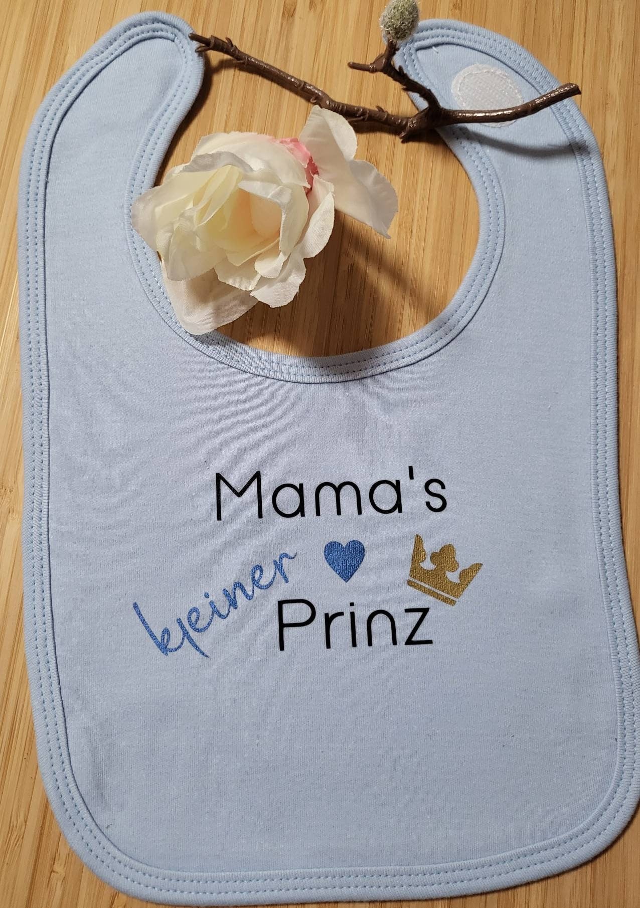 Baby Lätzchen aus Bio-Baumwolle mit Spruch / Wunschtext personalisiert