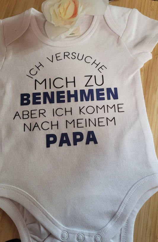 Baby Body Bio-Baumwolle, weiss Langarm und Kurzarm mit Spuch/Wunschtext