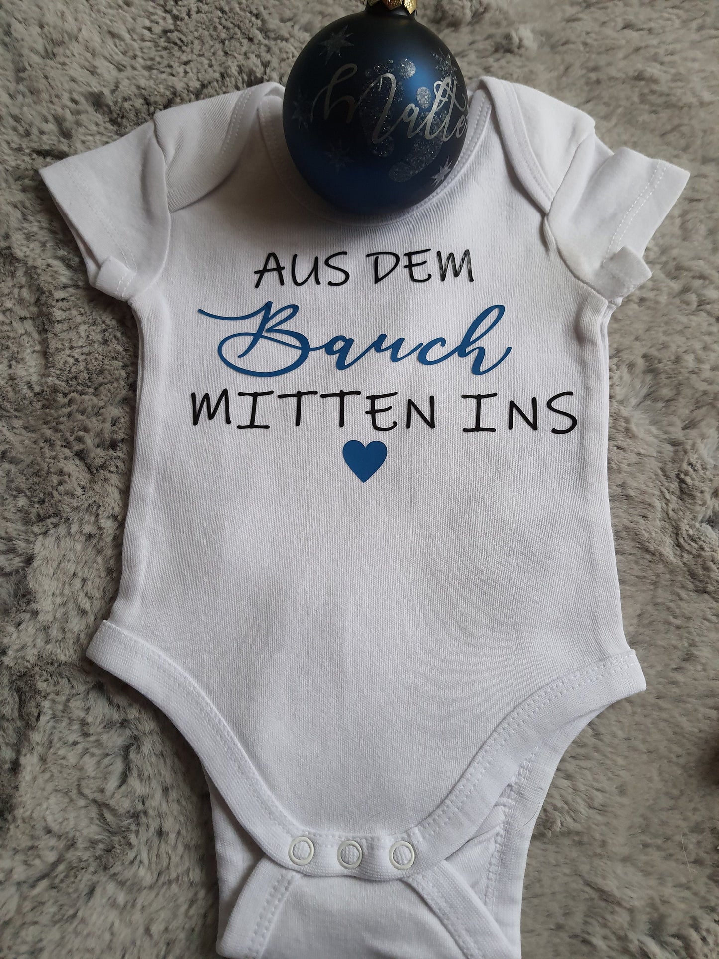 Baby Body Bio-Baumwolle, weiss Langarm und Kurzarm mit Spuch/Wunschtext