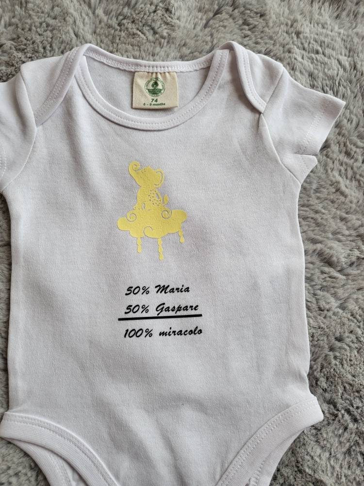 Baby Body Bio-Baumwolle, weiss Langarm und Kurzarm mit Spuch/Wunschtext